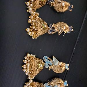 Gorgeous peacock Kundan earrings